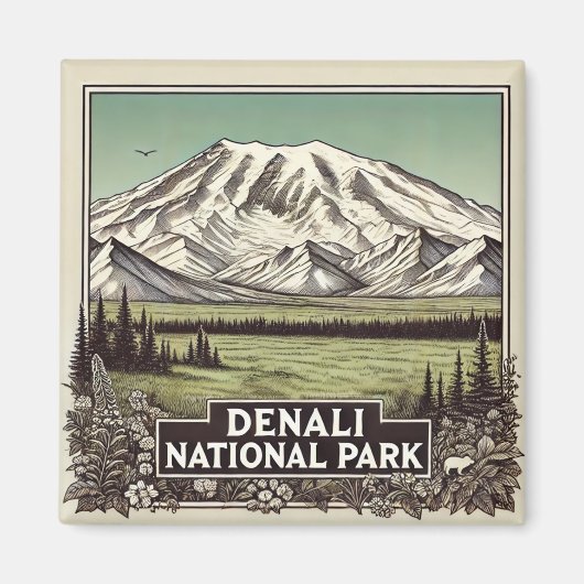 Nationaal park Denali Magneet (Voorkant)