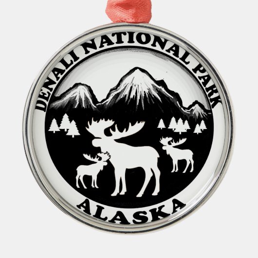 Nationaal Park Denali Metalen Ornament (Voorkant)