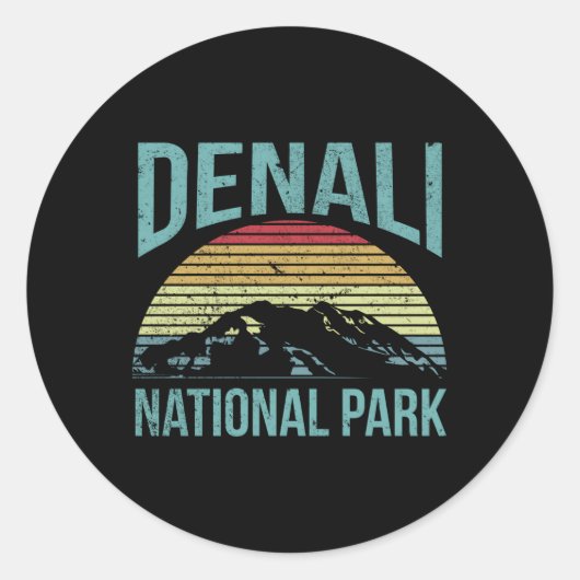 Nationaal Park Denali Nationaal Park Ronde Sticker (Voorkant)