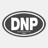 Nationaal park Denali Ovale Sticker (Voorkant)