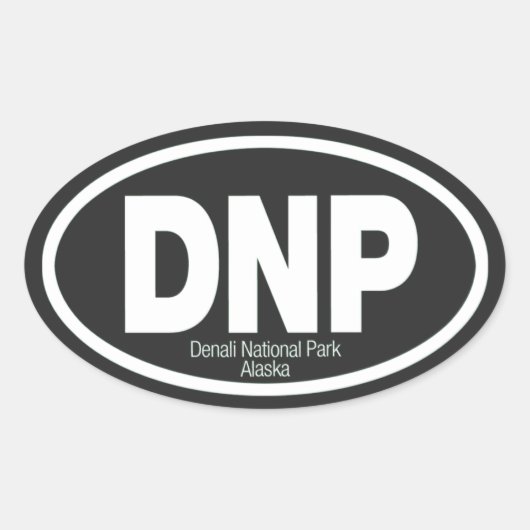 Nationaal park Denali Ovale Sticker (Voorkant)