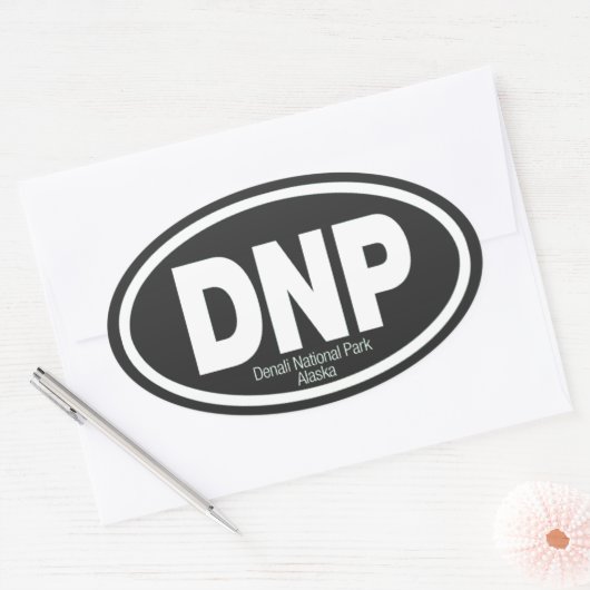 Nationaal park Denali Ovale Sticker (Envelop)