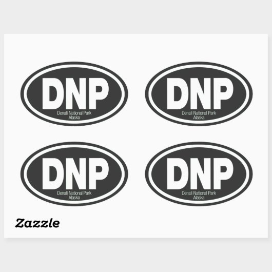 Nationaal park Denali Ovale Sticker (Vel)