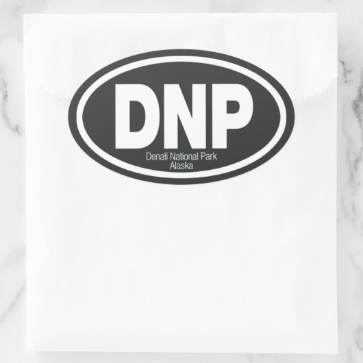 Nationaal park Denali Ovale Sticker (Tas)