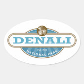 Nationaal park Denali Ovale Sticker (Voorkant)