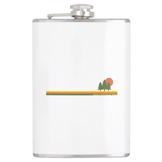 Nationaal park Denali Pine Trees Sun Heupfles (Voorkant)