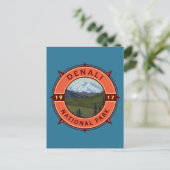 Nationaal park Denali Retro Compass Emblem Briefkaart (Staand voorkant)