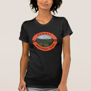 Nationaal park Denali Retro Compass Emblem T-shirt