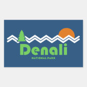 Nationaal park Denali Retro Rechthoekige Sticker (Voorkant)