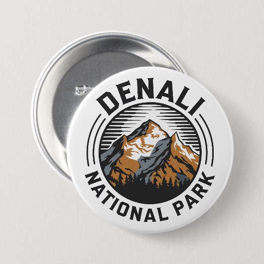 Nationaal park Denali Ronde Button 7,6 Cm (Voorkant /achterkant)