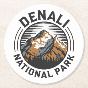 Nationaal park Denali Ronde Kartonnen Onderzetter