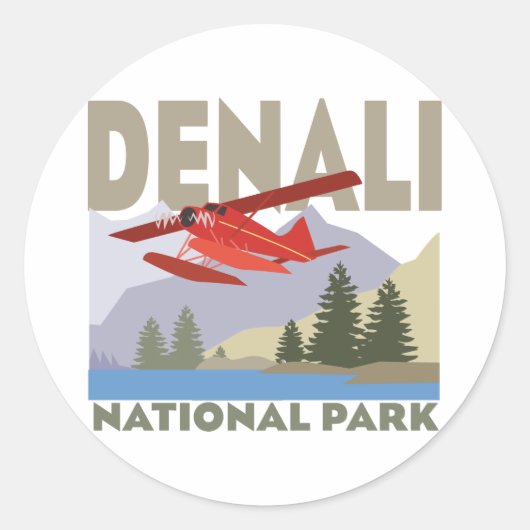 Nationaal park Denali Ronde Sticker (Voorkant)