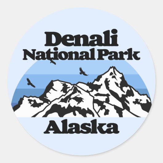 Nationaal park Denali Ronde Sticker (Voorkant)