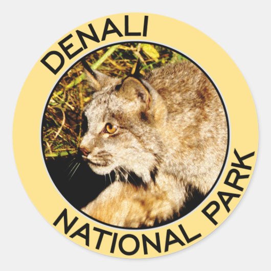 Nationaal park Denali Ronde Sticker (Voorkant)