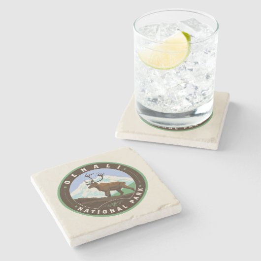 Nationaal park Denali Stenen Onderzetter (Zijkant)