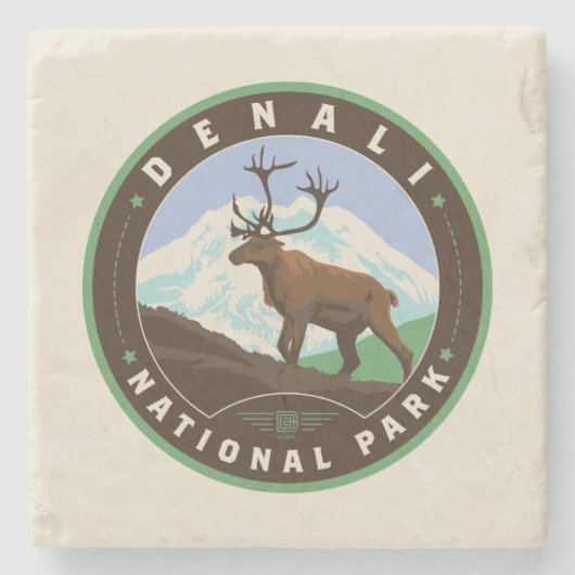 Nationaal park Denali Stenen Onderzetter (Voorkant)