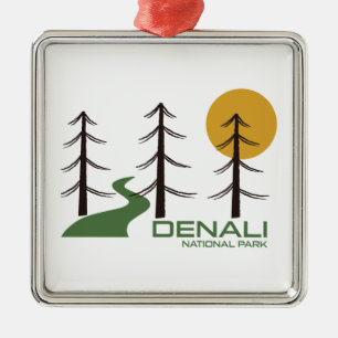 Nationaal Park Denali Trail Metalen Ornament