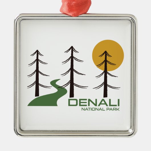 Nationaal Park Denali Trail Metalen Ornament (Voorkant)