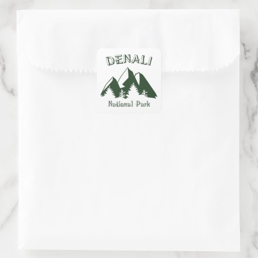 Nationaal park Denali Vierkante Sticker (Tas)