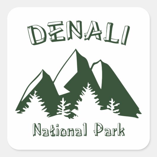 Nationaal park Denali Vierkante Sticker (Voorkant)