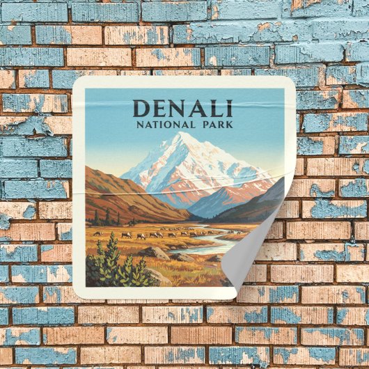 Nationaal Park  Denali Vierkante Sticker