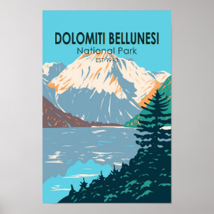 Nationaal park Dolomiti Bellunesi Italië  Poster
