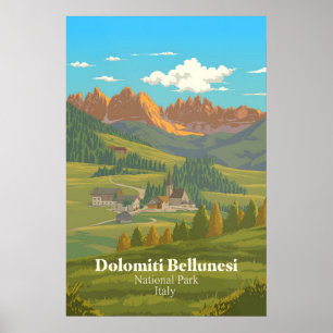 Nationaal park Dolomiti Bellunesi Italië Reizen Poster