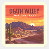Nationaal Park doodvallei Vierkante Sticker (Voorkant)