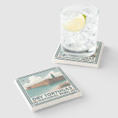 Nationaal park Dry Tortugas Stenen Onderzetter (Zijkant)