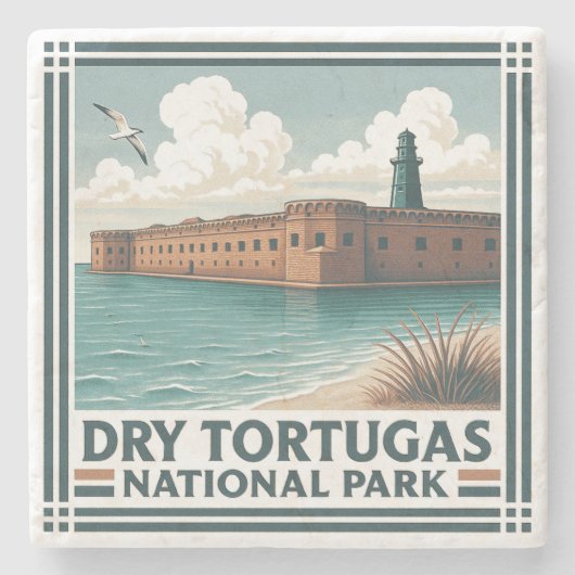 Nationaal park Dry Tortugas Stenen Onderzetter (Voorkant)