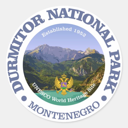 Nationaal park Durmitor Ronde Sticker (Voorkant)