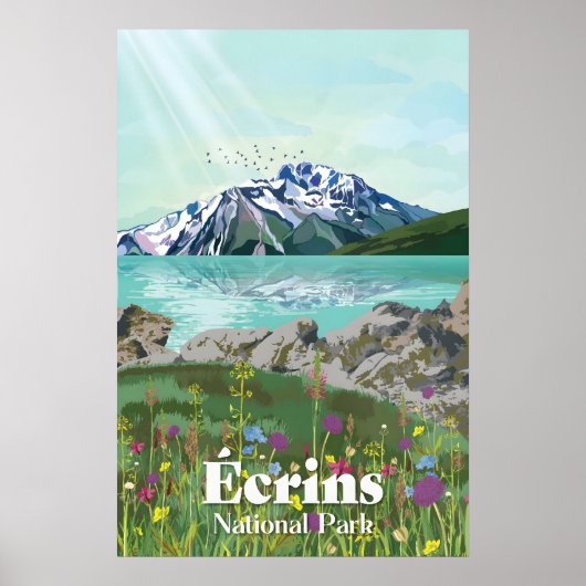 Nationaal park Écrins Frankrijk Reisposter Poster (Voorkant)