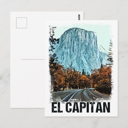 Nationaal park El Capitan Yosemite  Retro Briefkaart (Voorkant / Achterkant)