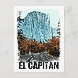 Nationaal park El Capitan Yosemite  Retro Briefkaart