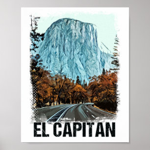 Nationaal park El Capitan Yosemite  Retro Poster