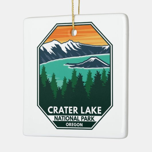 Nationaal park Elk Retro Compass Emblem Keramisch Ornament (Links)