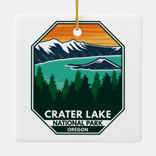 Nationaal park Elk Retro Compass Emblem Keramisch Ornament (Achterkant)