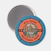 Nationaal park Elk Retro Compass Emblem Magneet (Voorkant / Achterkant)