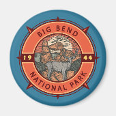 Nationaal park Elk Retro Compass Emblem Magneet (Voorkant)