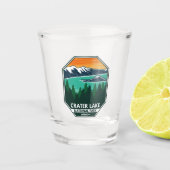 Nationaal park Elk Retro Compass Emblem Shot Glas (Voorkant)