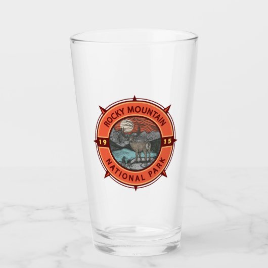 Nationaal park Elk Retro Compass Glas (Voorkant)