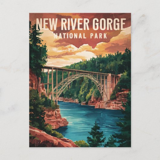 Nationaal park en natuurgebied New River Gorge Feestdagenkaart (Voorkant)