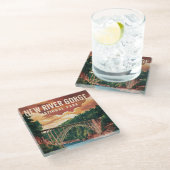 Nationaal park en natuurgebied New River Gorge Glazen Onderzetter (Schuin)