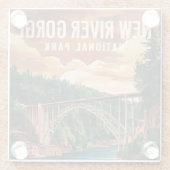 Nationaal park en natuurgebied New River Gorge Glazen Onderzetter (Achterkant)