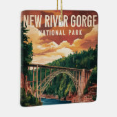 Nationaal park en natuurgebied New River Gorge Keramisch Ornament (Rechts)