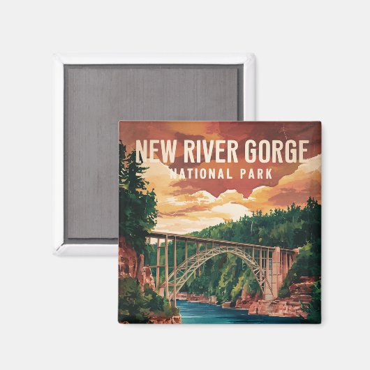 Nationaal park en natuurgebied New River Gorge Magneet (Voorkant / Achterkant)