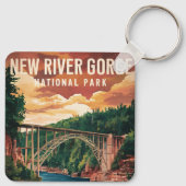 Nationaal park en natuurgebied New River Gorge Sleutelhanger (Achterkant)