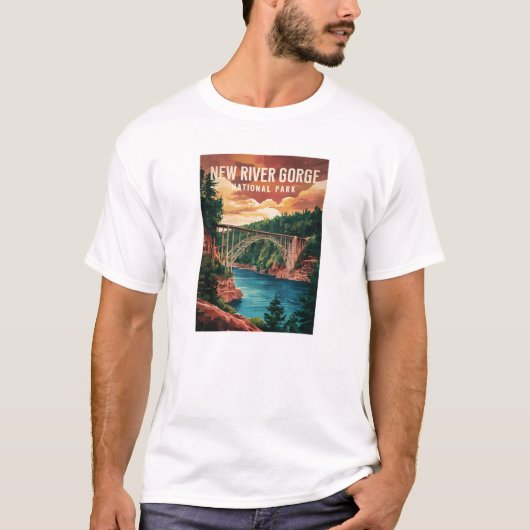 Nationaal park en natuurgebied New River Gorge T-shirt (Voorkant)