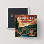 Nationaal park en natuurgebied New River Gorge Vierkante Button 5,1 Cm (Voorkant /achterkant)