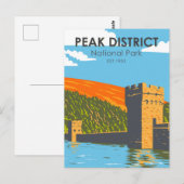 Nationaal Park Engeland van het district Peak  Briefkaart (Voorkant / Achterkant)